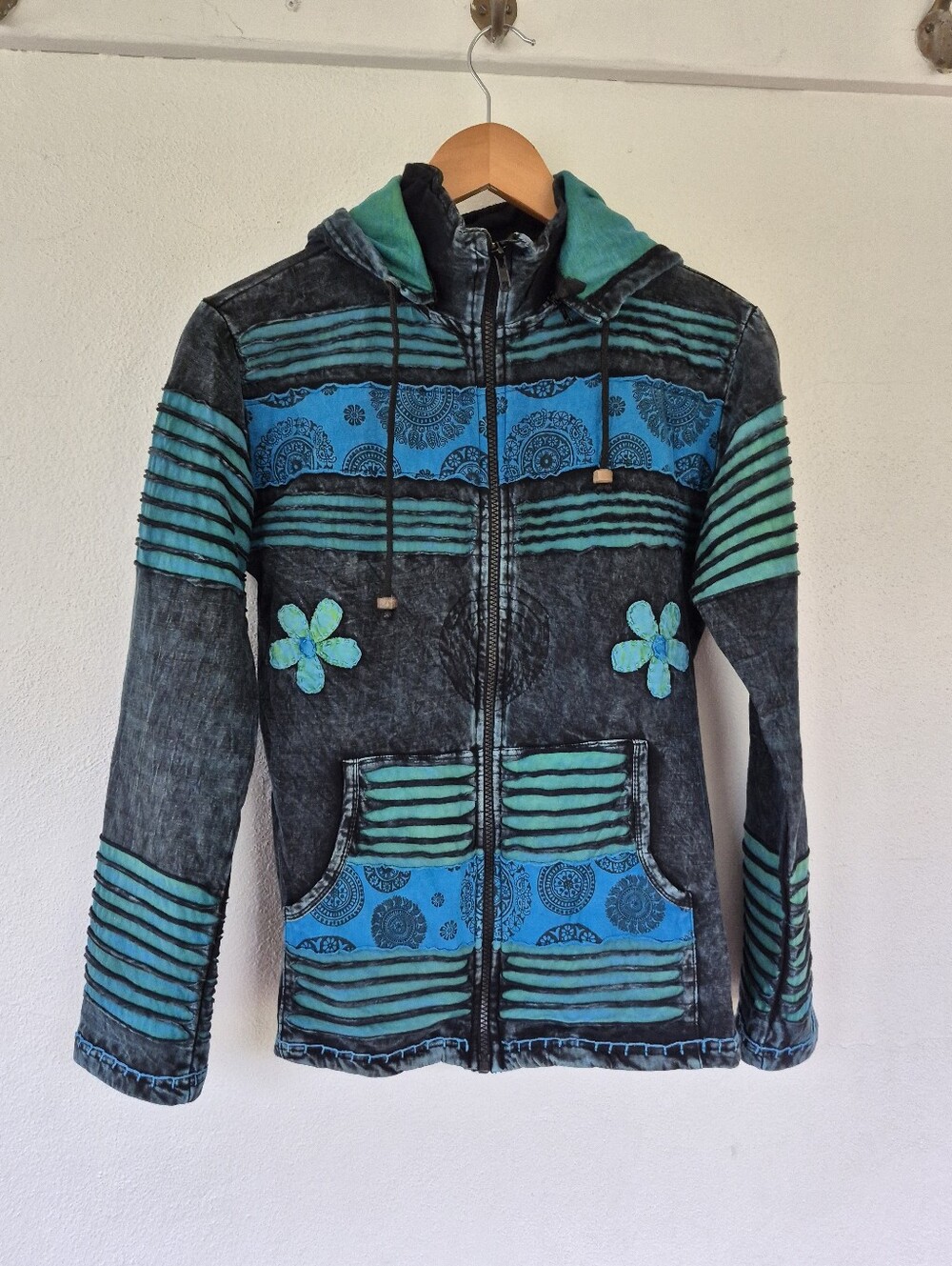 100% Cotton Boho Hippie Hoodie Medium